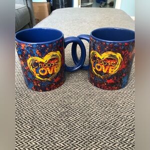 Penzey’s Choose Love Ceramic Mugs (2), 12 Ounces Each